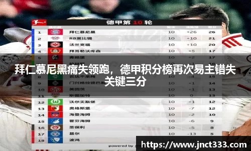 拜仁慕尼黑痛失领跑，德甲积分榜再次易主错失关键三分